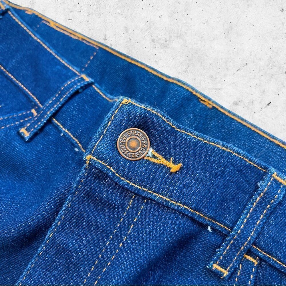 Vtg 80s Levi's 547 Gold Tab Dark Wash, Relaxed Flare, Stretch, Hippie 70s, 36 - Picture 5 of 9